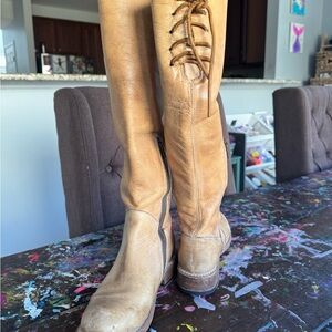 Bed Stu Manchester tan tall lace back size 6 women’s boots